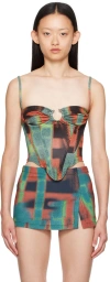 Miaou Multicolor Deia Corset In Rust Print
