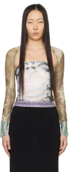 Miaou Multicolor Iris Long Sleeve T-shirt In Emblem Print