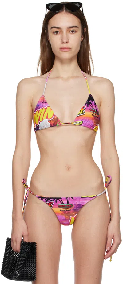 Miaou Multicolor Kauai Bikini Top In Lotto