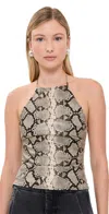 Miaou Natalia Faux Leather Top Python In Multi