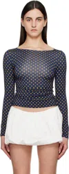 Miaou Navy Amelia T-shirt In Polka Dot