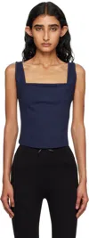 Miaou Navy Luna Tank Top In Blue