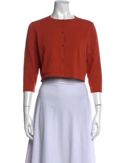 Pre-owned Miaou Nylon Crew Neck Button-up Top In Orange