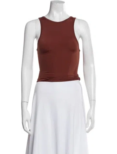 Pre-owned Miaou Nylon Crew Neck Top In Brown