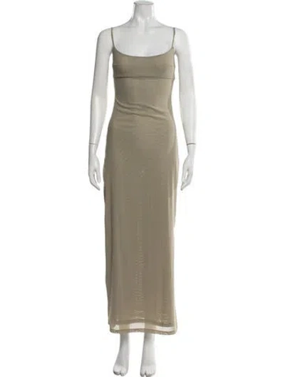 Pre-owned Miaou Nylon Long Dress In Neutrals