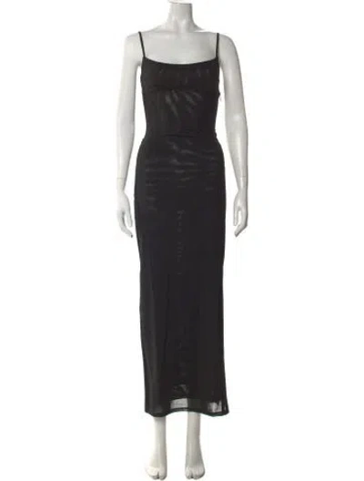 Pre-owned Miaou Nylon Long Dress W/ Tags In Black