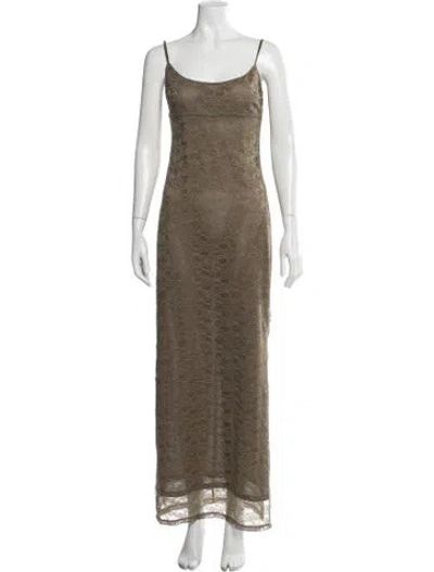 Pre-owned Miaou Nylon Long Dress W/ Tags In Green