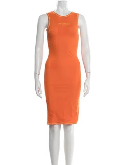 Pre-owned Miaou Nylon Midi Length Dress In Orange