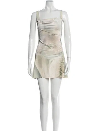 Pre-owned Miaou Nylon Mini Dress In Neutral