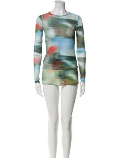 Pre-owned Miaou Nylon Printed Skirt Set In Green