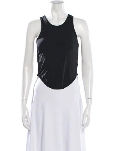 Pre-owned Miaou Nylon Scoop Neck Top In Black