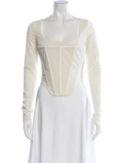 Pre-owned Miaou Nylon Square Neckline Top In Neutral