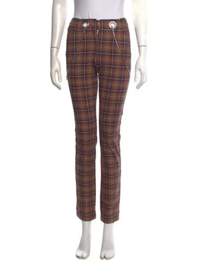 Pre-owned Miaou Nylon Straight Leg Pants In Brown