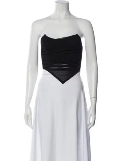 Pre-owned Miaou Nylon Strapless Top In Black