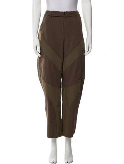 Pre-owned Miaou Nylon Wide Leg Pants In Brown