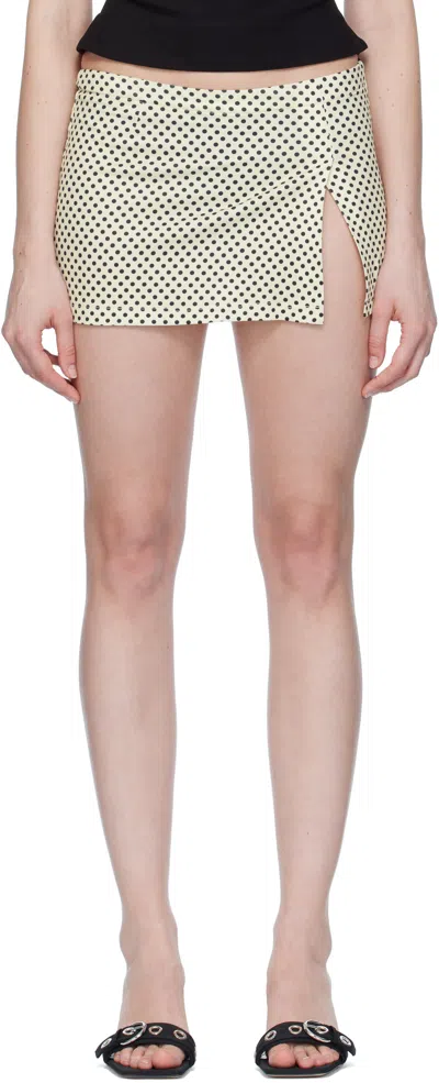 Miaou Off-white & Navy Micro Miniskirt