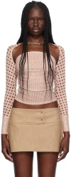 Miaou Off-white Iris Long Sleeve T-shirt In White Polka Dot
