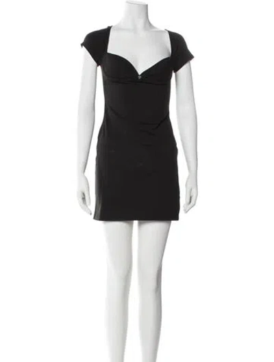 Pre-owned Miaou Off-the-shoulder Mini Dress In Black