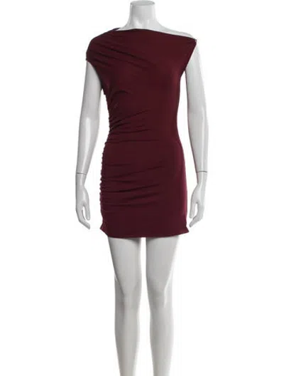 Pre-owned Miaou Off-the-shoulder Mini Dress In Burgundy