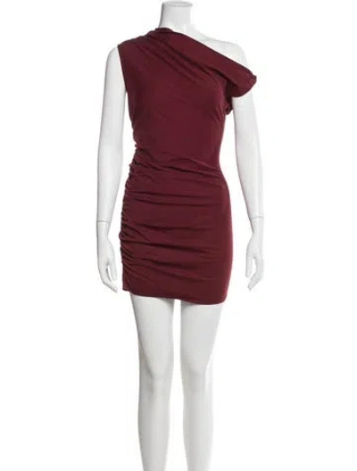 Pre-owned Miaou One-shoulder Mini Dress In Burgundy