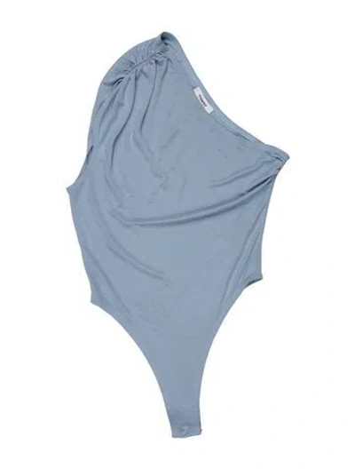 Pre-owned Miaou One-shoulder Sleeveless Bodysuit W/ Tags In Blue