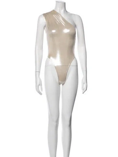 Pre-owned Miaou One-shoulder Sleeveless Bodysuit W/ Tags In Neutral