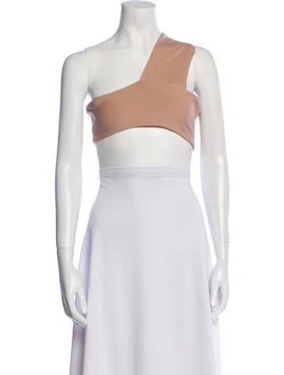Pre-owned Miaou One-shoulder Sleeveless Crop Top W/ Tags In Neutral