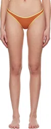 Miaou Orange & Yellow Jo Bikini Bottom In Sunset