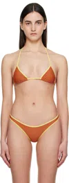 Miaou Orange & Yellow Jo Bikini Top In Sunset