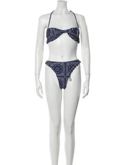Pre-owned Miaou Paisley Print Bikini In Neutrals