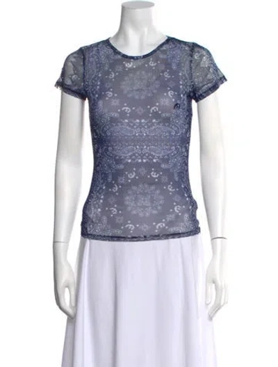 Pre-owned Miaou Paisley Print Crew Neck Top W/ Tags In Gray