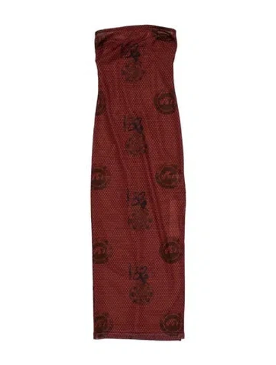 Pre-owned Miaou Paisley Print Midi Length Dress In Red