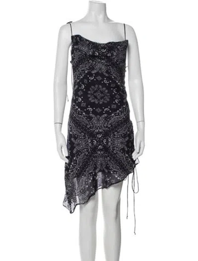 Pre-owned Miaou Paisley Print Mini Dress In Blue