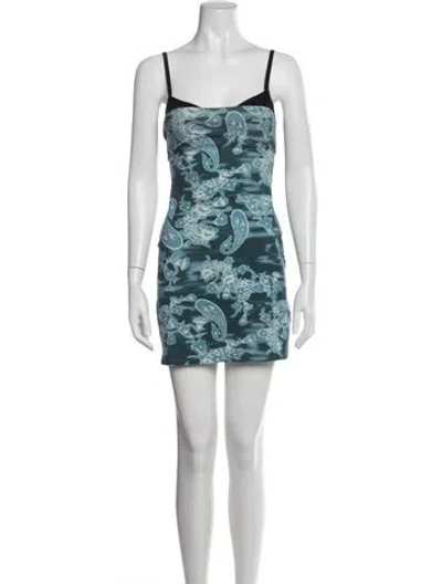 Pre-owned Miaou Paisley Print Mini Dress In Blue