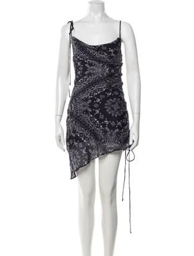 Pre-owned Miaou Paisley Print Mini Dress W/ Tags In Blue