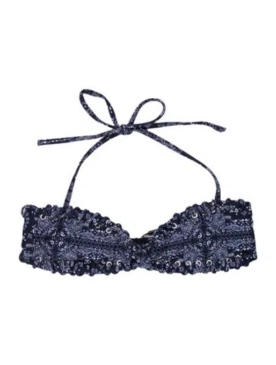 Pre-owned Miaou Paisley Print Top W/ Tags In Blue