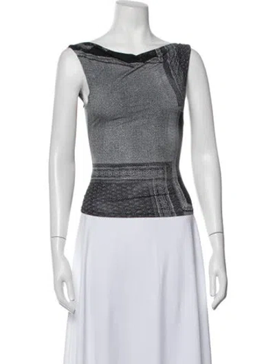 Pre-owned Miaou Patterned Cowl Neck Top In Multicolor
