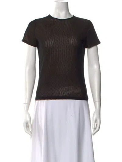 Pre-owned Miaou Patterned Crew Neck T-shirt In Black