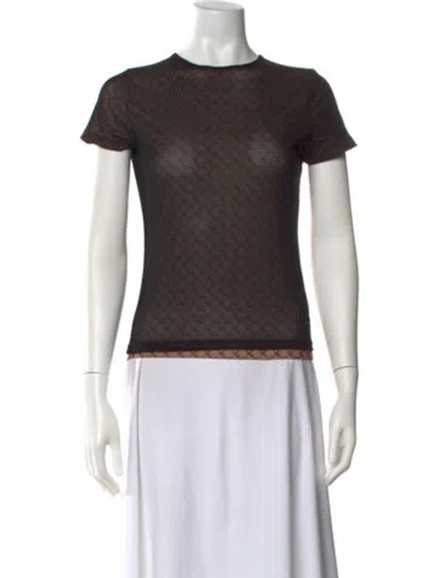 Pre-owned Miaou Patterned Crew Neck T-shirt In Black