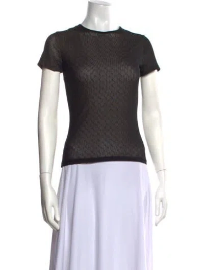 Pre-owned Miaou Patterned Crew Neck T-shirt In Black