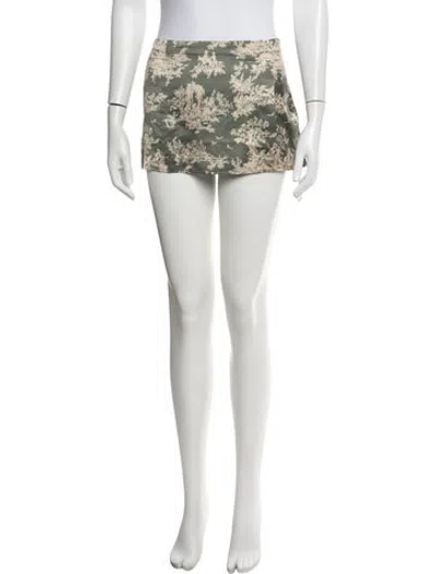 Pre-owned Miaou Patterned Mini Skirt W/ Tags In Green