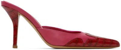 Miaou Pink & Red Giaborghini Edition June Mules In 粉红色和红色