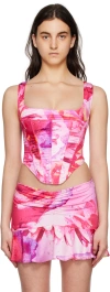 Miaou Pink Campbell Corset In Dewy Rose