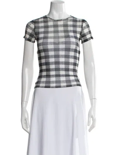 Pre-owned Miaou Plaid Print Crew Neck T-shirt In Black