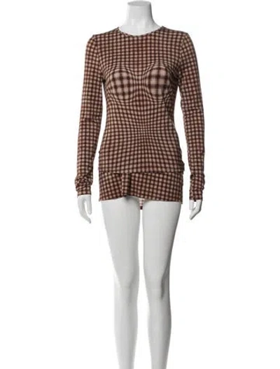 Pre-owned Miaou Plaid Print Embroidered Accent Skirt Set W/ Tags In Black