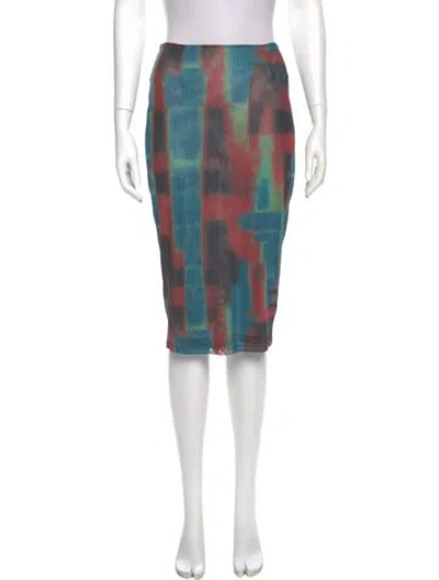 Pre-owned Miaou Plaid Print Knee-length Skirt In Blue