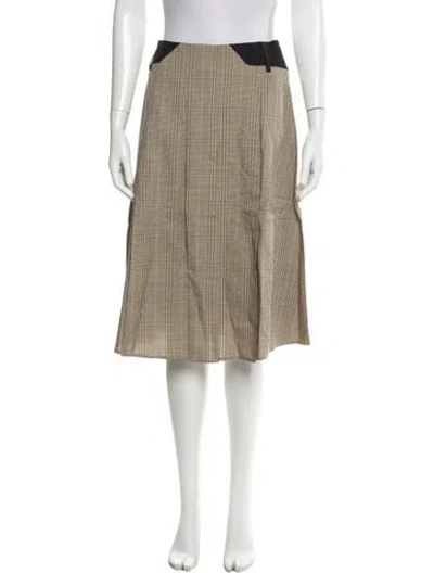 Pre-owned Miaou Plaid Print Knee-length Skirt W/ Tags In Neutral