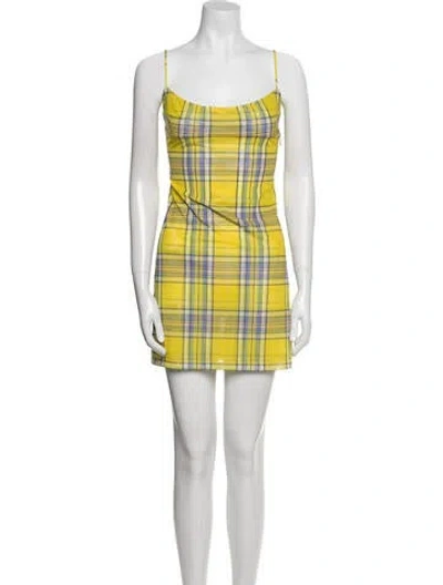 Pre-owned Miaou Plaid Print Mini Dress In Multi