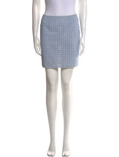 Pre-owned Miaou Plaid Print Mini Skirt In Blue