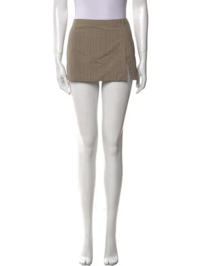 Pre-owned Miaou Plaid Print Mini Skirt In Neutral
